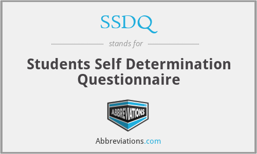 SSDQ - Students Self Determination Questionnaire