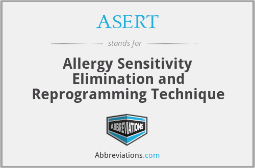 ASERT - Allergy Sensitivity Elimination and Reprogramming Technique