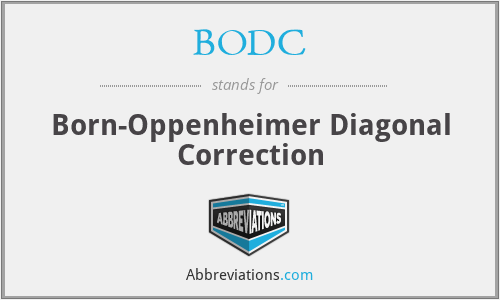 BODC - Born-Oppenheimer Diagonal Correction