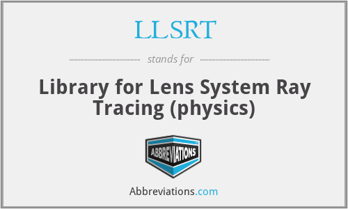 LLSRT - Library for Lens System Ray Tracing (physics)