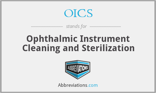 OICS - Ophthalmic Instrument Cleaning and Sterilization