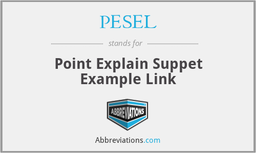 PESEL - Point Explain Suppet Example Link