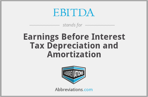 EBITDA - Earnings Before Interest Tax Depreciation and Amortization