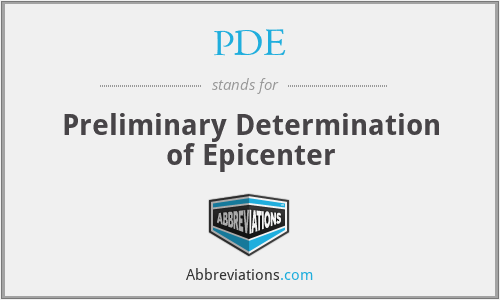 PDE - Preliminary Determination of Epicenter