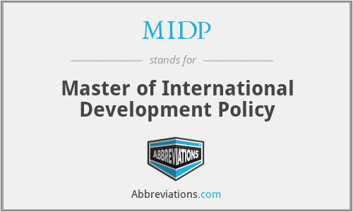 MIDP - Master of International Development Policy