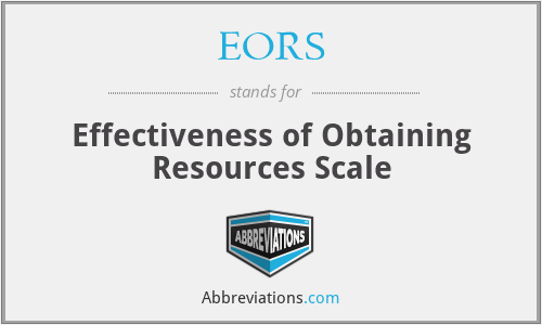EORS - Effectiveness of Obtaining Resources Scale