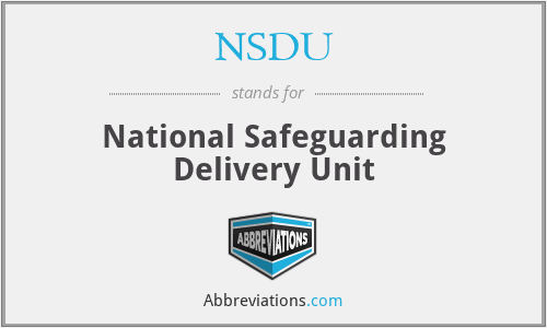 NSDU - National Safeguarding Delivery Unit