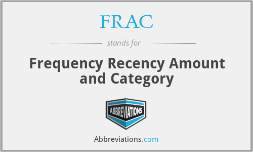 FRAC - Frequency Recency Amount and Category