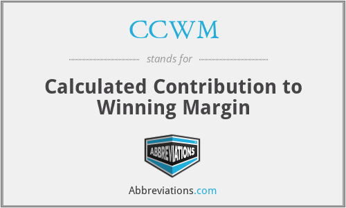 CCWM - Calculated Contribution to Winning Margin