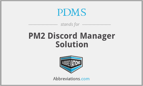 PDMS - PM2 Discord Manager Solution