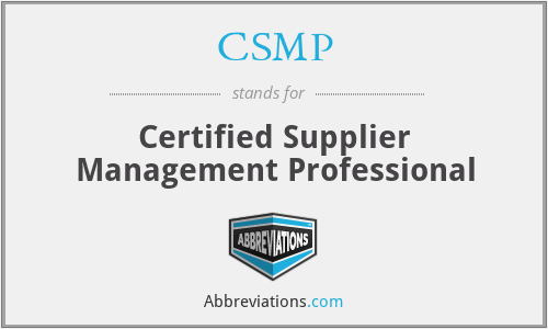 CSMP - Certified Supplier Management Professional