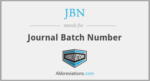 JBN - Journal Batch Number