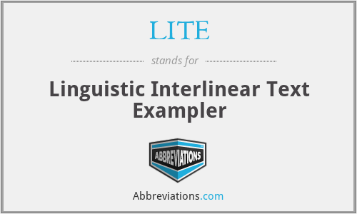 LITE - Linguistic Interlinear Text Exampler