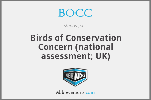 BOCC - Birds of Conservation Concern (national assessment; UK)