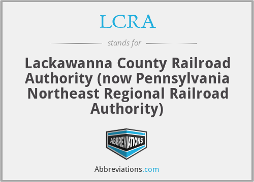 LCRA - Lackawanna County Railroad Authority (now Pennsylvania Northeast Regional Railroad Authority)