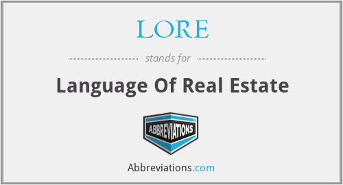 LORE - Language Of Real Estate