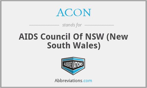 ACON - AIDS Council Of NSW (New South Wales)