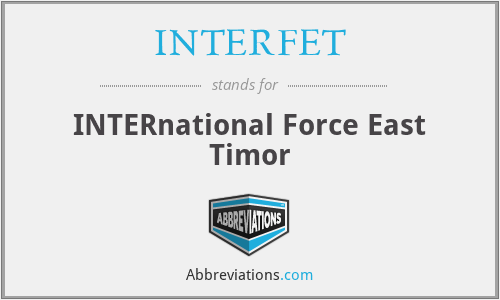 INTERFET - INTERnational Force East Timor