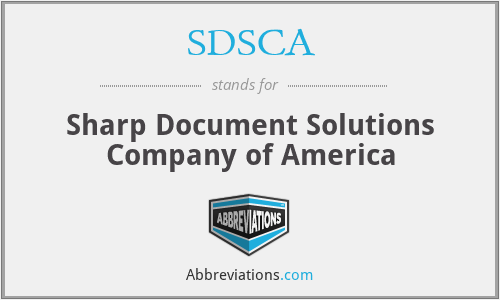 SDSCA - Sharp Document Solutions Company of America