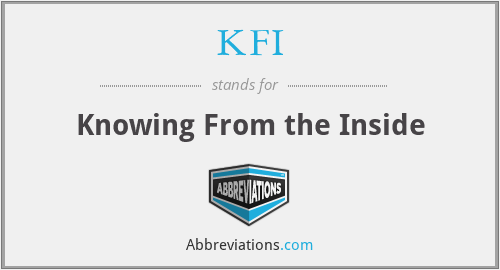 KFI - Knowing From the Inside