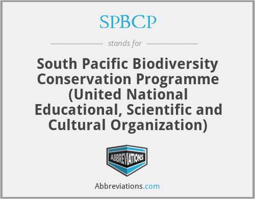 SPBCP - South Pacific Biodiversity Conservation Programme (United National Educational, Scientific and Cultural Organization)