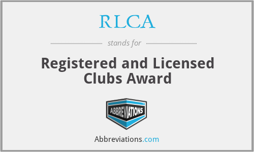RLCA - Registered and Licensed Clubs Award