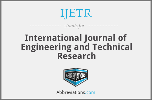 IJETR - International Journal of Engineering and Technical Research