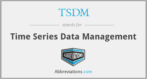TSDM - Time Series Data Management