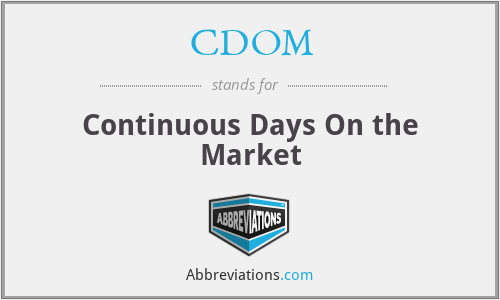 CDOM - Continuous Days On the Market