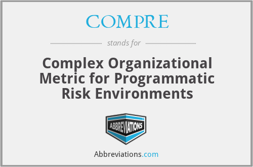 COMPRE - Complex Organizational Metric for Programmatic Risk Environments