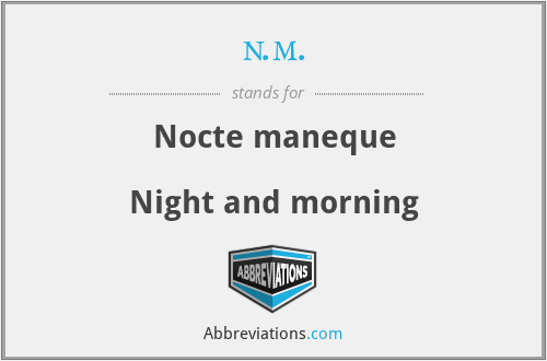 n.m. - Nocte maneque

Night and morning