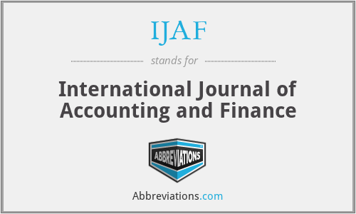 IJAF - International Journal of Accounting and Finance
