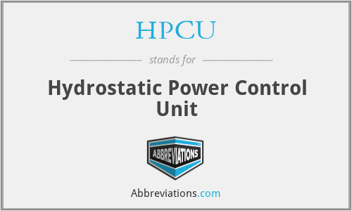 HPCU - Hydrostatic Power Control Unit