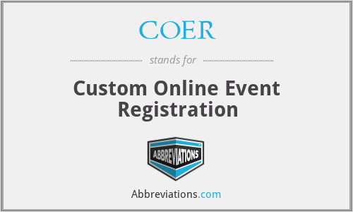 COER - Custom Online Event Registration