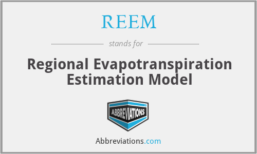 REEM - Regional Evapotranspiration Estimation Model