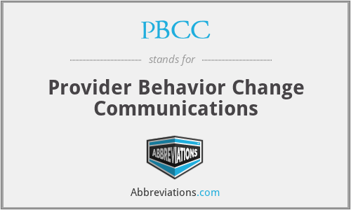 PBCC - Provider Behavior Change Communications