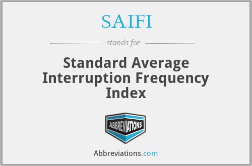SAIFI - Standard Average Interruption Frequency Index