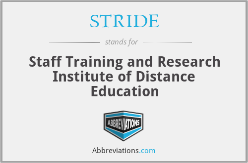 STRIDE - Staff Training and Research Institute of Distance Education