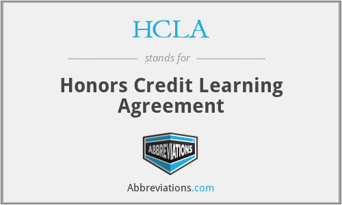 HCLA - Honors Credit Learning Agreement