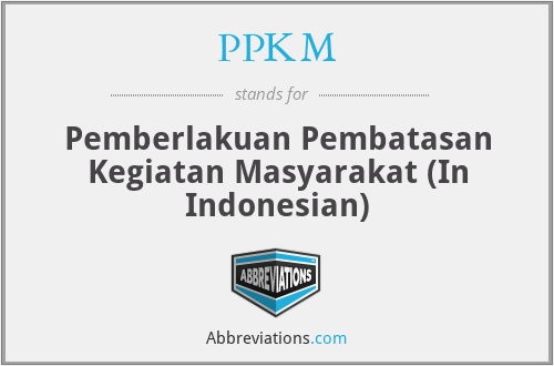 PPKM - Pemberlakuan Pembatasan Kegiatan Masyarakat (In Indonesian)