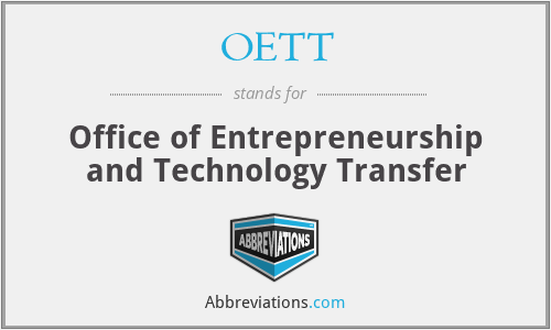 OETT - Office of Entrepreneurship and Technology Transfer