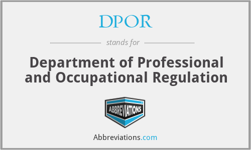 DPOR - Department of Professional and Occupational Regulation