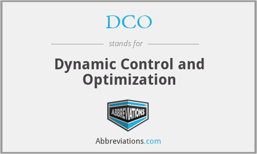 DCO - Dynamic Control and Optimization