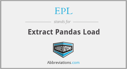 EPL - Extract Pandas Load