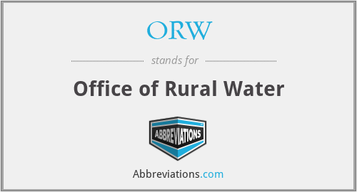 ORW - Office of Rural Water