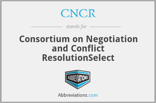 CNCR - Consortium on Negotiation and Conflict ResolutionSelect