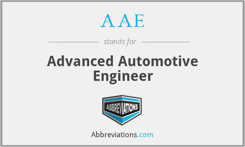 AAE - Advanced Automotive Engineer