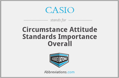 CASIO - Circumstance Attitude Standards Importance Overall