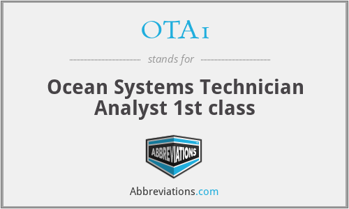 OTA1 - Ocean Systems Technician Analyst 1st class