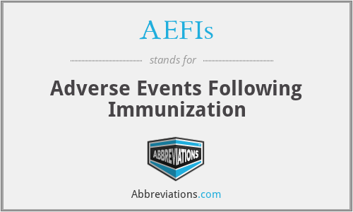 AEFIs - Adverse Events Following Immunization